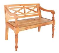 vidaXL Solid Mahogany Wood Batavia Bench 98x50x82cm Light Brown Entryway Seat