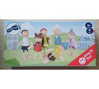 Wooden Bending Dolls Family Grandparents Parents Children Durable Imagination