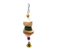 Wooden Bird Chewing Toys,Wood Hangable Bite Supplies for Parakeet - Wear Resistant Parrot Cage Shredder Toys for Conures Love Birds Finches