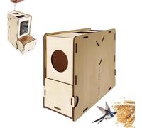 Wooden Bird Feed Grain Blowing Machine with Drawer for Easy Shell Splitting and Feeding of Millet, Grains, and Seeds