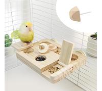 Wooden Bird Foraging Puzzle Toys for Parrots,Parakeet,Cockatiel,Sun Conures-Birds Interactive Mental Enrichment Toy,Bird Seed Slow Feeder Toy for Cage,1 molar stone