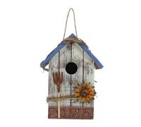 Wooden Bird House Decoration by Brand Name Blue Synthetic Material Lightweight for Home Office Wedding Indoor Outdoor Garden Display