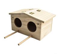 Wooden Bird House for Garden, Platane Wood Nesting Box with Ventilation Holes, Safe Shelter for Parrots Swallows & Wild Birds, 23x12.9x12.5cm