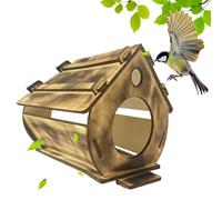 Wooden Bird House for Outdoor - Sparrow Nesting Box, Sturdy Weatherproof Birdhouse | Harmonious Green Space Bluebirds Backyard Garden Patio Tree Bird Watching Wildlife Habitat