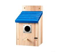 Wooden Bird House for Small Birds - Spacious Nesting Box with Natural Wood - Safe Haven for Blue Tit Sparrow 15x15x22cm