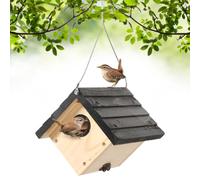 Wooden Bird House, Garden Hanging Birdhouse For Outdoor | with Adjustable Hanging Wire,Yard and Garden Display, Breathable Nest Box, Secure Hanging Loop, Decorative Outdoor Shelter