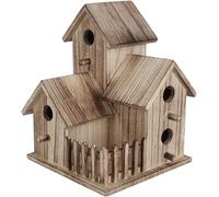 Wooden Bird House, Hanging Bird Box Unique Novelty Bird Nesting Box Garden Decorations Houses For Many Different Species Of Garden Birds (Beige)