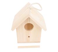 Wooden Bird House, Hanging Birdhouse with Pole 5.8x5.1x6.2in | Window Bird House, Window Bluebird House with Transparent Acrylic Window for Outside, Garden Patio Decorative