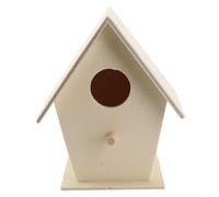 Wooden Bird House Kit Garden Outdoor Nesting Box DIY Craft Project for Wild Birds Decorative Birdhouse Heart Double Layer Single Layer Design(C)