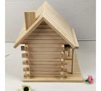 Wooden Bird House Outdoor Nesting Box for Finches Sparrows Robins Parakeets Small Pets 6.7x6.3x7 Inch