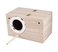 Wooden Bird House Pet Warm Incubation Breeding Box Easy Entry for Parrot Parakeet Canary, Durable Soft Texture Stand for Resting 4.7x4.7x7.7in