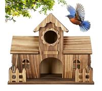 Wooden Bird House Rustic Wood Decor Natural Nesting Box Breeding Garden Decor Backyard Tree Deck Patio Yard Park Farm Landscape Home Animal Shelter Use 7.87x6.29