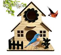 Wooden Bird House - Weatherproof Multi-Hole Bird House, 8.25" Volumetric Avian Infrastructure, Longitudinal Thermal Insulation Nesting Logic Hardware
