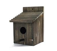 Wooden Bird House Wood Bird House for Outside with Pole for Finch, Bluebird, Cardinals, Hanging Birdhouse Garden Country Cottages Bird Box House