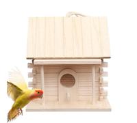 Wooden Bird House, Wooden Bird House, Hangable Breeding Box for Parrots, Lovebird Nisting Box for Garden, Yard Decoration, Outside the Bird House