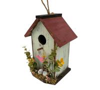 Wooden Bird Houses for Outside Decorative Multifunctional Protective | Hangable Rustic Suspended Decor for Garden Patio Lawn Backyard Porch Outdoor Brown Finish Natural Wood Traditional