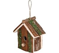 Wooden Bird Houses | Hanging Weather Resistant Bird Nesting Box | Rustic Garden Decor for Patio Yard Lawn | 6.9x4.3x3.5in|Birdhouses (Brown)