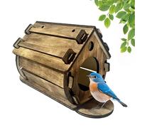 Wooden Bird Houses - Rustic Wooden Birdhouse, Hanging Garden Box, Natural Cedar Construction, Decorative Outdoor Feeder | Bluebirds Sparrow Chickadee Patio Porch Tree Yard Backyard Nesting