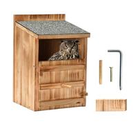Wooden Bird Nesting Box for Garden, Easy Install Outdoor Wild Bird House | Wooden Owl Nesting Box, Weatherproof Predator-Proof Wooden Nest Box for Small Owls & Wild Birds, 11x5x6 in