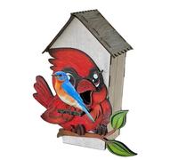 Wooden Bird Nesting Box,Nesting Wooden Bird Box for Garden - Assembly Decorative Bird House for Tree, Roof, Window, Wall