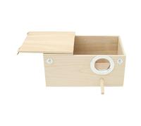 Wooden Bird Nesting Box - Parrot Cage - Accommodation, Mating House, Wooden Breeder Box, Robust Vented Egg Legnest, Perch Standing, Comfortable Habitat, Bird House for Budgies, Conure, Finch, Canary