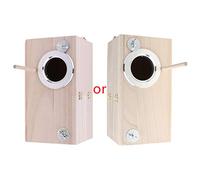 Wooden Bird Nesting Breeding Box House Parakeet Mating For Case With Clear Windo Parrot Cage