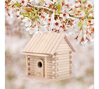Wooden Bird Nests House Handicraft for Parrots Pets, Birdhouse for Home Decoration, Pine Bird House for Shelter, 7.1x6.3x6.7in Birdhouse for Bird Lovers