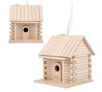 Wooden Bird Nests House Nesting Box Birdhouse for Parrots Handicraft, Pine Home Decoration, 7.1x6.3x6.7in, 1-Pack