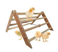 Wooden Bird Perch Stand - Chick Training Roostt, Natural Wood Activity Bar, Fun Development Tool For Young Poultry, Parrots And Macaws | Safe Sturdy Roosting Accessory For Babyy Birds And Pet Birds