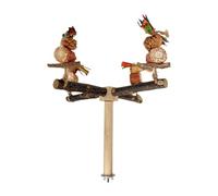 Wooden Bird Perch Stand | Climbing Cage Perches Rotating Parakeet Standing Perch | Interactive Bird Cage Toys Accessory for Cockatiels Lovebirds Conures