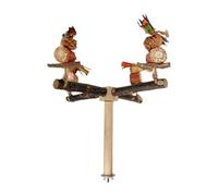 Wooden Bird Perch Stand, Parrot Letters Standable, Cockatiel Negotiating Change Cage Perch - Wooden Training Wheel Parrot Toy for Small Love Birds, Conures, Birds
