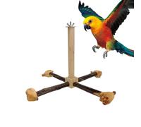 Wooden Bird Perch Stand, Parrot Letters Standable, Cockatiel Negotiating Change Cage Perch - Wooden Training Wheel Parrot Toy for Small Love Birds, Conures, Birds