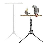 Wooden Bird Perch Stand with a Height Adjustable Tripod, Bird Training Accessories for Indoor or Outdoor, Bird Stand for African Grey, Budgies, Cockatiels, Lovebirds, Conures, Small to Medium Birds