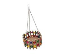 Wooden Bird Shelter Hammock Bed With Metal Frame Hanging Swing For Small Parrots Physical Development And Entertainment Parrots Swing Toy