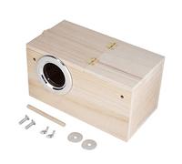 Wooden Bird Shelter House | Breeding Box for Parrots/Cockatiels/Budgies | Strong & Safe with Removable Top Cover | Left or Right Opening Option (Open Right)(Open left)