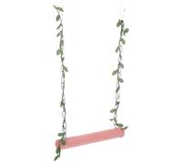 Wooden Bird Swing for Parrots and Parakeets, Hanging | Light Green Finish, Cotton Rope Hanger, Wear Resistant Build, Stimulating Activity, Resting Perch for Cages