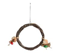 Wooden Bird Swing Perch Colorful Parrot Hanging Toy for Pet Bird Applicable Crowds Wood Corn Cob Bark (Gran tamaño (37.4 x 18.9 x 6.7in))