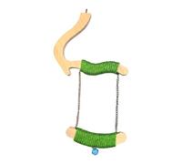 Wooden Bird Swing Perch Toy with Natural Rope for Cage, L | With Soft Rope for Comfortable Grip and Time in Their Cage to Play Rest and Exercise