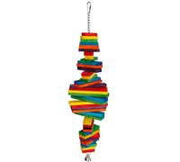 Wooden Bird Swing Toy, Colorful Chewable Parrot Accessory, 21.65 x 5.91in, Random Color - Durable Wood, Mental Stimulation, Pet Playground