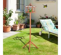 Wooden Bird Table Free Standing Bird Feeder Parrot Stand for Garden, Patio