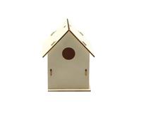 Wooden Birdhouse 3pcs Home Crafts Wooden Bird Nest Minimalist House Cartoon DIY Cage Garden Traditional Nesting Box(Color 5)