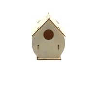 Wooden Birdhouse 3pcs Home Crafts Wooden Bird Nest Minimalist House Cartoon DIY Cage Garden Traditional Nesting Box(Color 4)