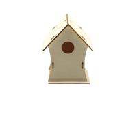 Wooden Birdhouse 3pcs Home Crafts Wooden Bird Nest Minimalist House Cartoon DIY Cage Garden Traditional Nesting Box(Color 2)