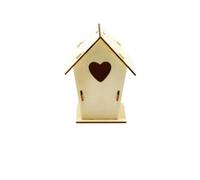 Wooden Birdhouse 3pcs Home Crafts Wooden Bird Nest Minimalist House Cartoon DIY Cage Garden Traditional Nesting Box(Color 3)