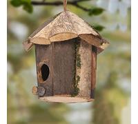 Wooden Birdhouse Decor Natural Resting Place for Birds Garden Hanging Home Window 6.30 Inch