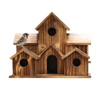 Wooden Birdhouse Multi-holes Decorative Wood Pet Cottage