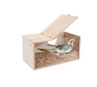 Wooden Birdhouse Transparent Design Parakeet Bird House Nest Easy To Cleaning Solid Wood Parrot Smooth Edges Breeding Box(L)