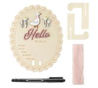 Wooden Birth Announcement Sign, Milestone Photo Prop with Stands | Natural Wood Keepsake with 2 Holders, Strap and Pen, Ideal for Hospital Photos, Home Decor and Special Moments