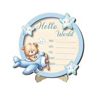 Wooden Birth Sign | 2D Writable Prop Greeting Data Record | Birth Statistics Sign | Fireplace | Child Room Parents Grandparents Future