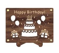 Wooden Birthday Money Card Holder,Wooden Birthday Coin Purse | Wooden Coin Holder for Payment Card | Wooden Craft Ornament for , Birthday Card Holder in B, Cake, Se référer au descriptif, Refer